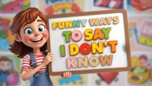 funny ways to say i don't know