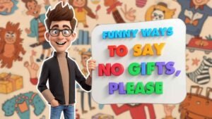 funny ways to say no gifts, please