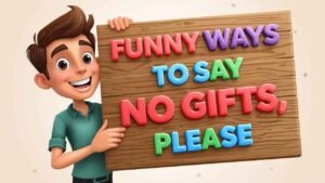 funny ways to say no gifts, please